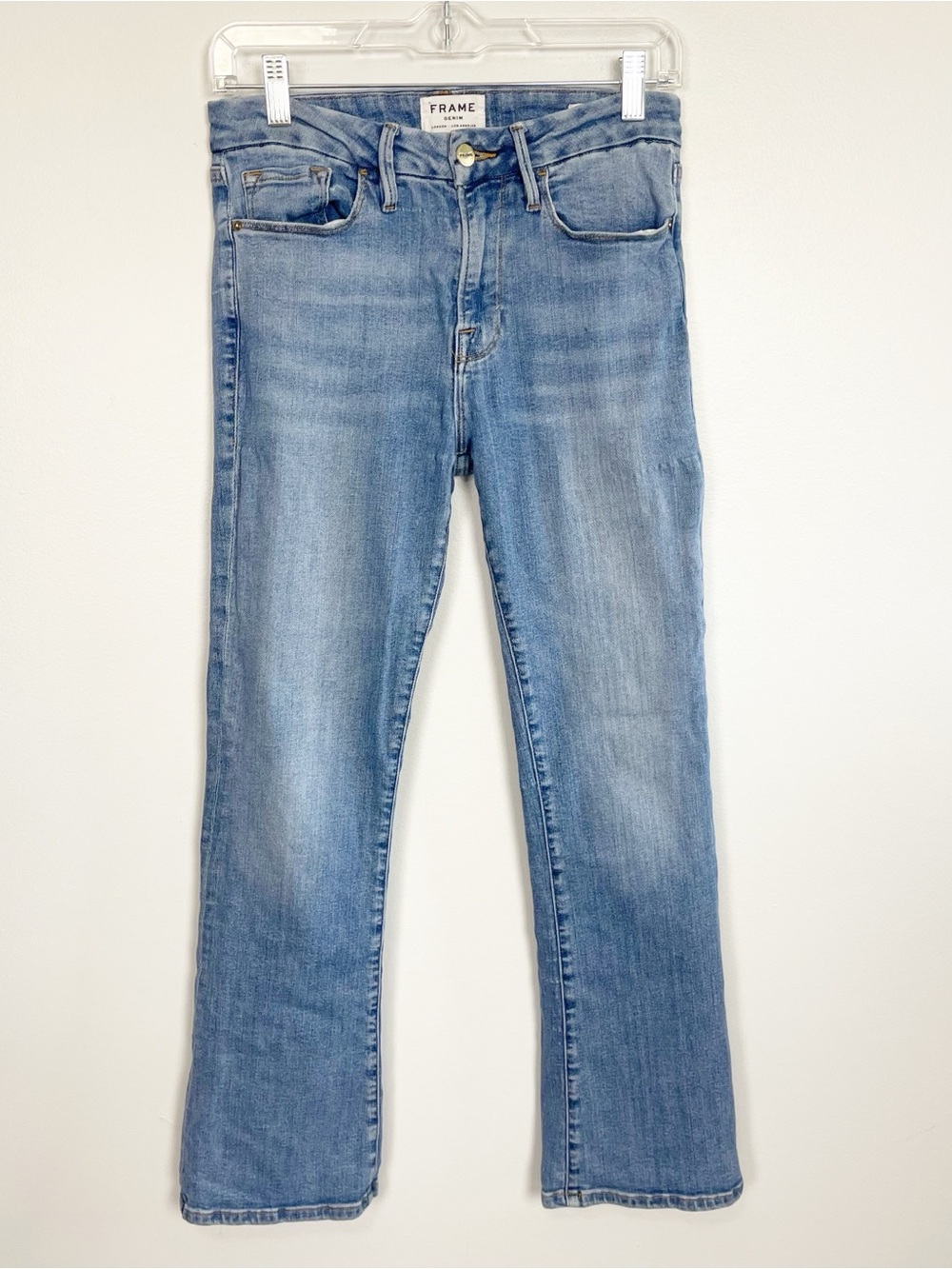 FRAME Le Crop Mini Boot Jeans – Light Wash – Size 27 - Picture 2 of 9